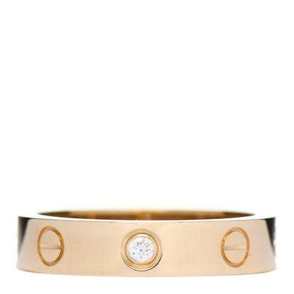 Cartier 18K Yellow Gold Diamond 4mm LOVE Wedding Band Ring 51 5.75 1 of 5
