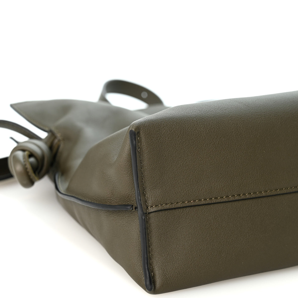 Nappa Calfskin Medium Flamenco Knot Clutch Avocado Green
