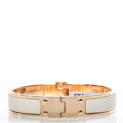 Hermes Enamel Narrow Charniere Hinged Bracelet S Pannacotta 3 of 6