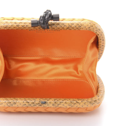 Bottega Veneta Satin Intreccio Impero Ayers Knot Clutch Orange 5 of 6