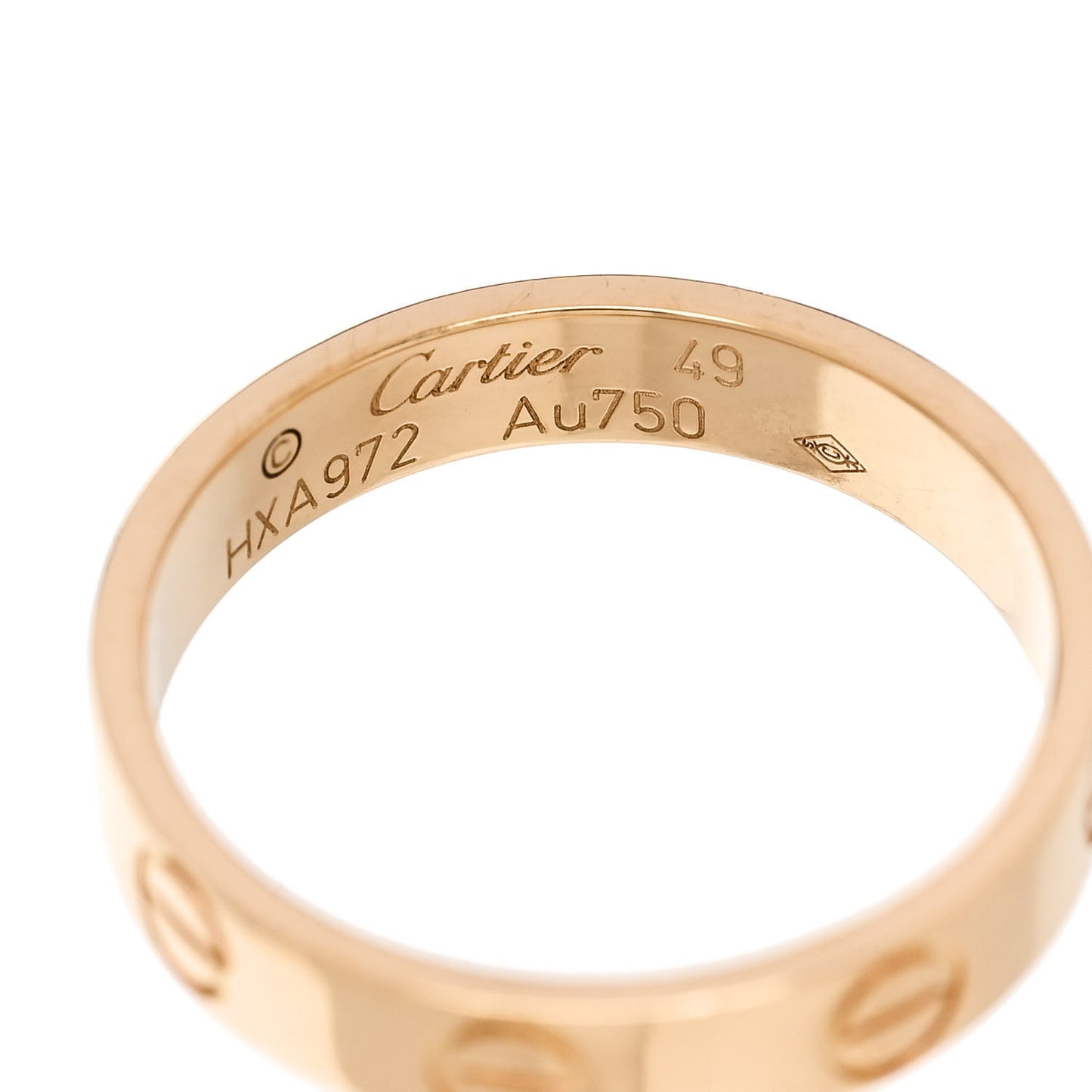 18K Yellow Gold 3.5mm LOVE Wedding Band Ring 49 4.75