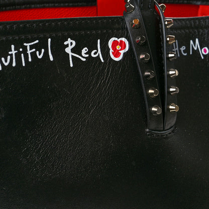Christian Louboutin Calfskin Beautiful Red East West Cabata Tote Black Multicolor 11 of 12