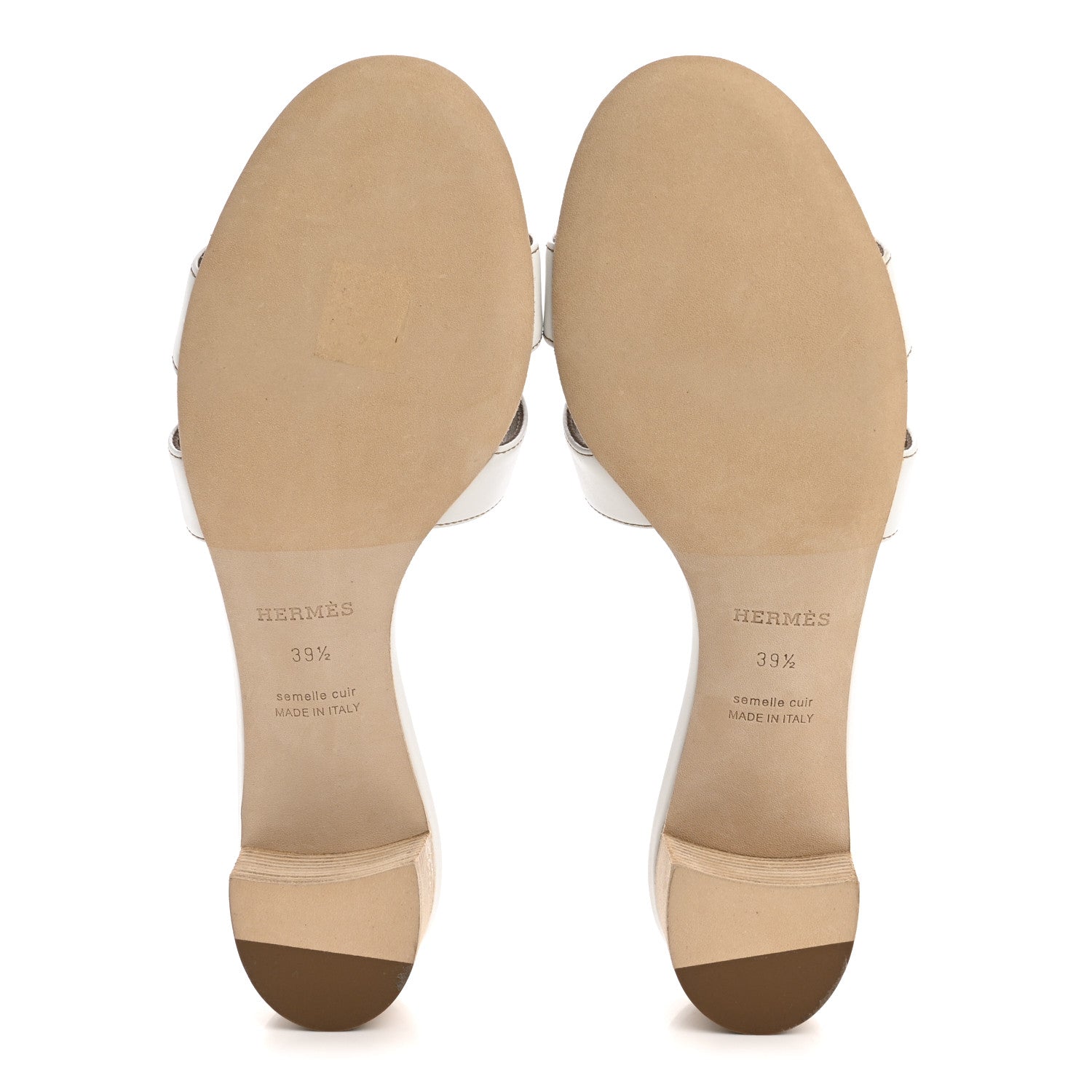 Hermes Calfskin Oasis Sandals 39.5 White 6 of 10