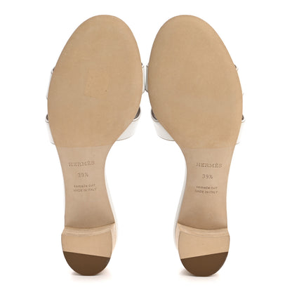Hermes Calfskin Oasis Sandals 39.5 White 6 of 10