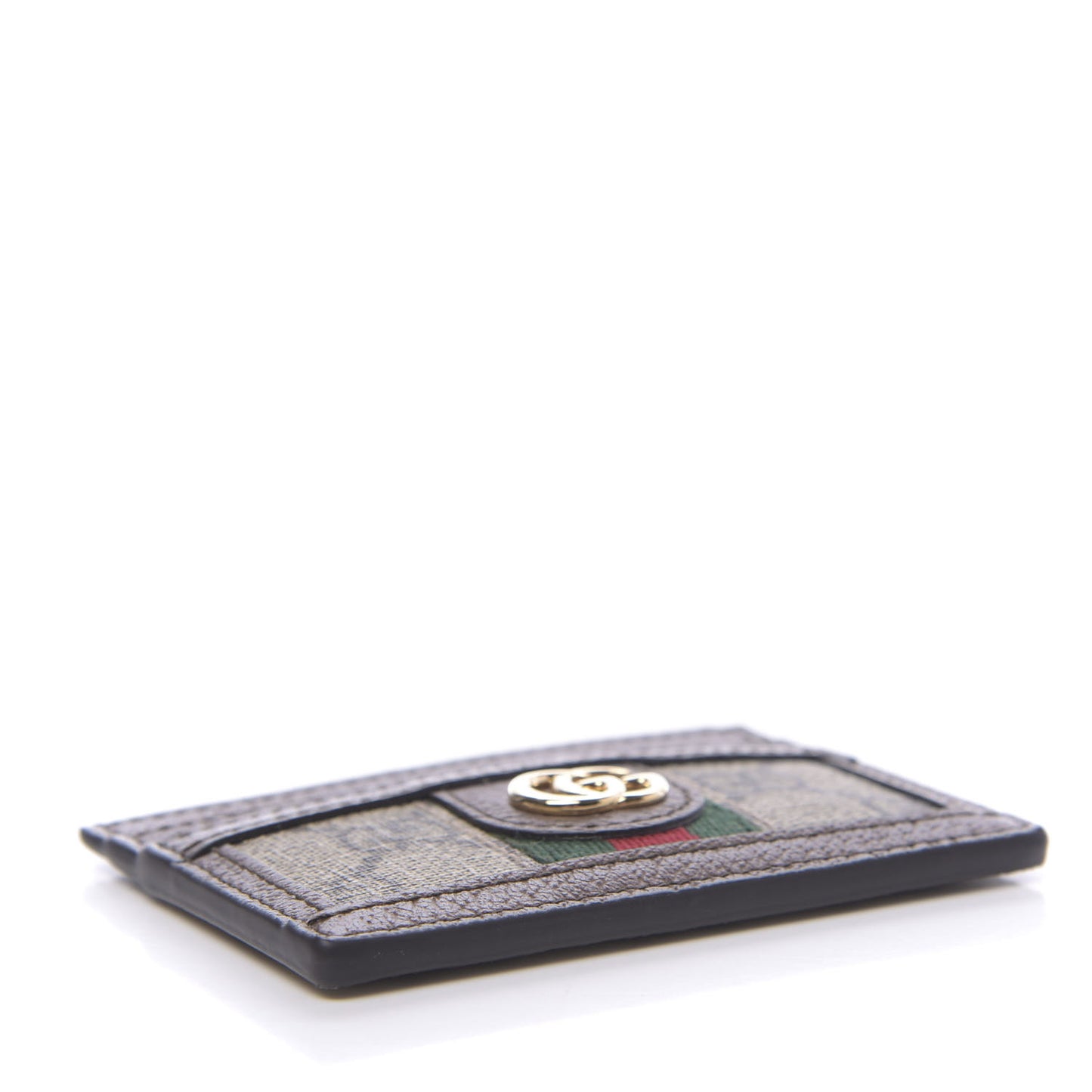 GG Supreme Monogram Ophidia Card Holder Brown