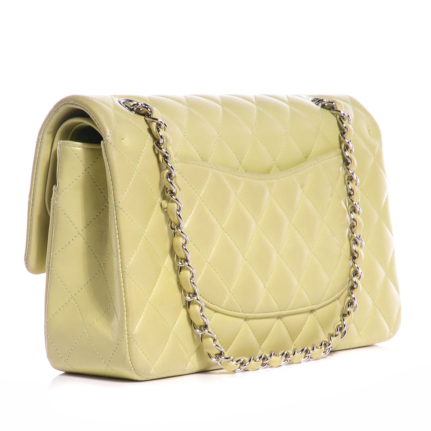 Chanel Lambskin Quilted Medium Double Flap Yellow 3 of 10