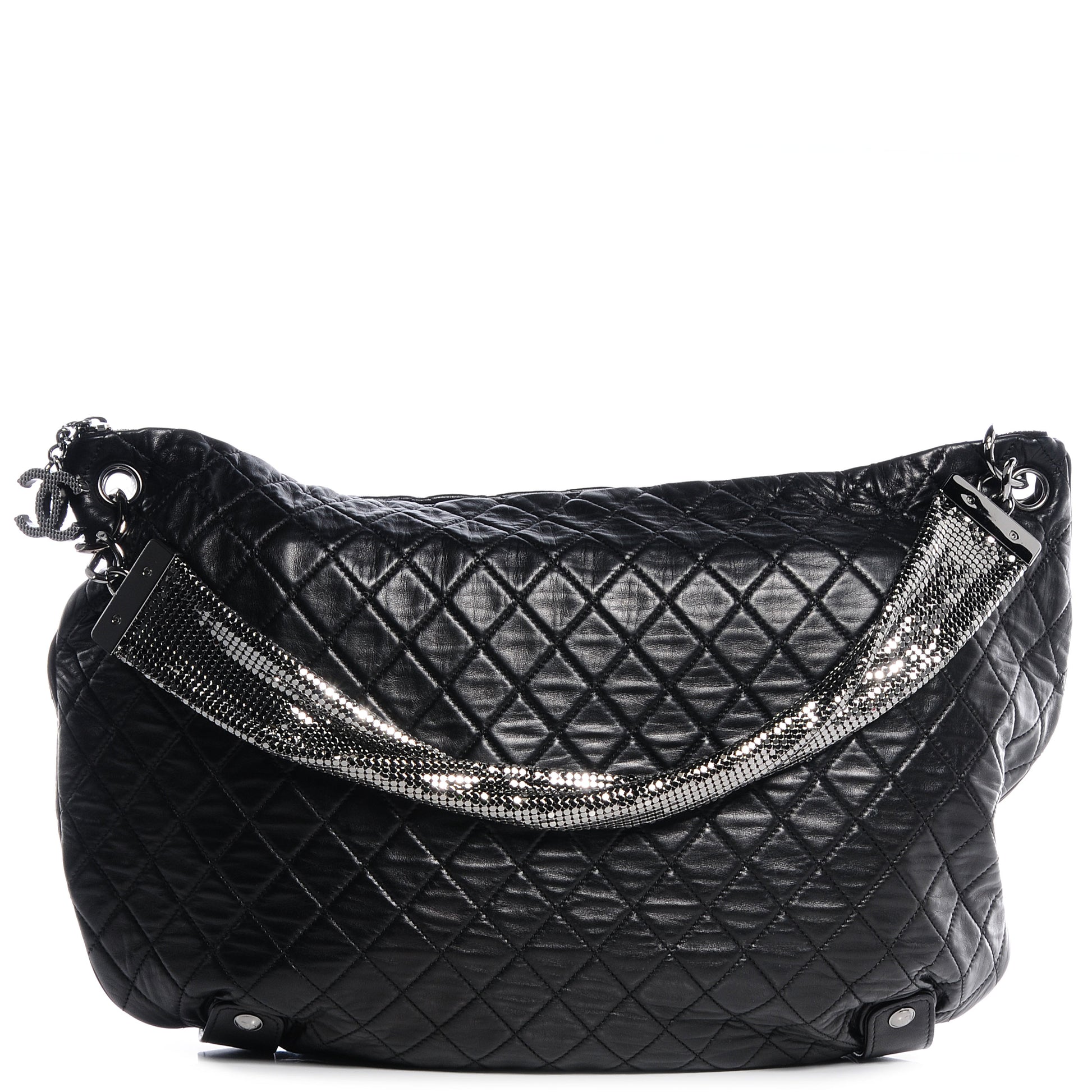 Chanel Lambskin Large Chain Mail Hobo Black 1 of 7