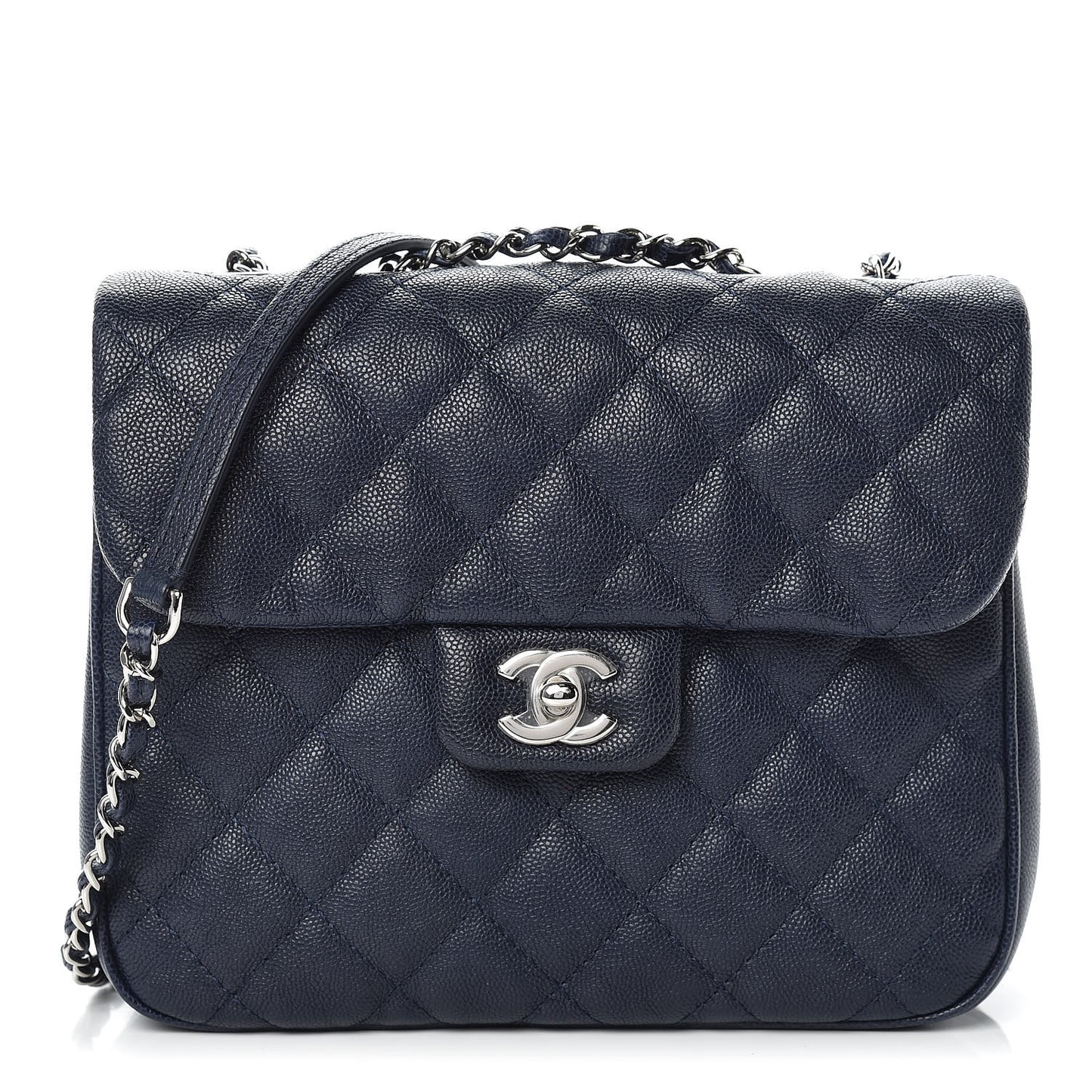Caviar Quilted Medium Urban Companion Flap Navy