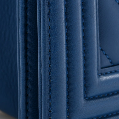 Chanel Lambskin Chevron Quilted New Medium Boy Flap Blue 15 of 15