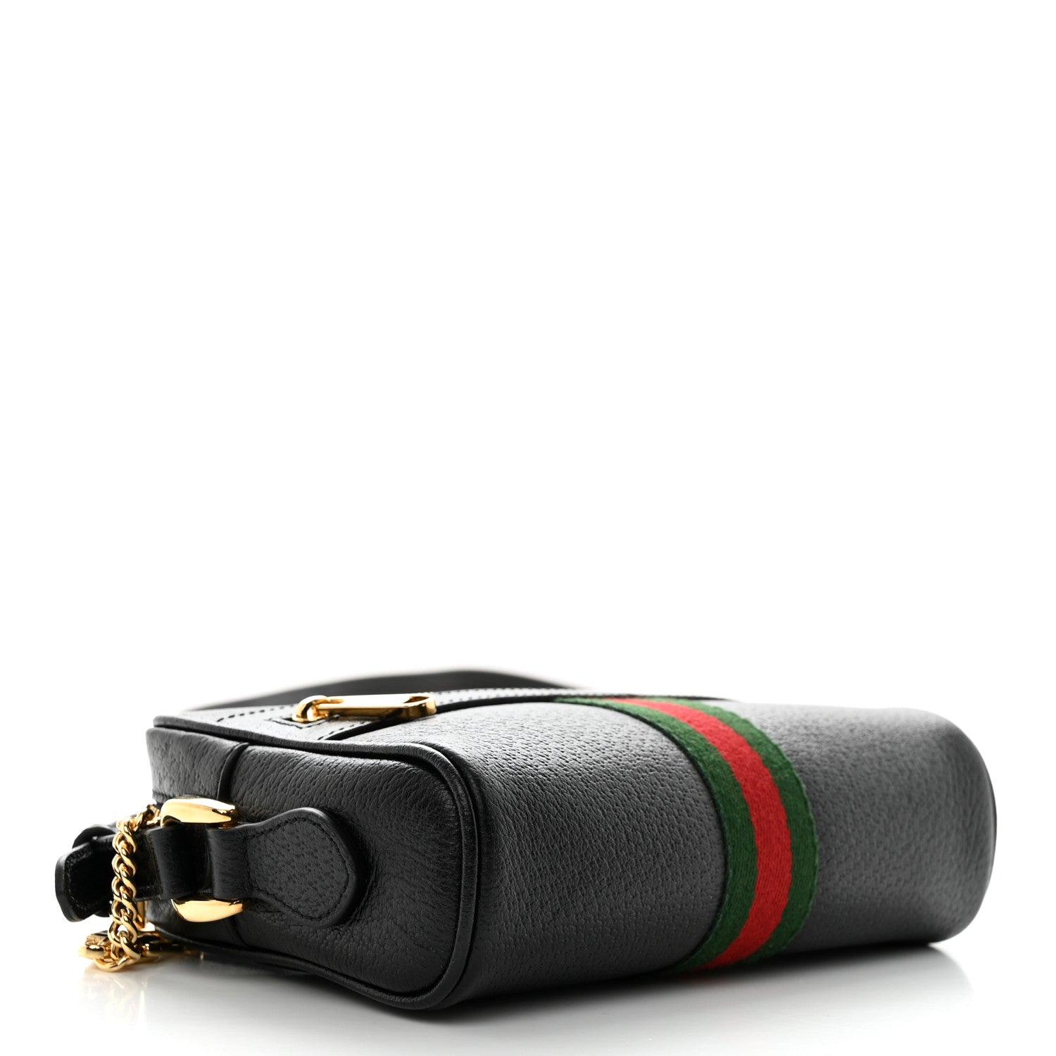 Gucci Calfskin Web Mini Ophidia Shoulder Bag Black 4 of 10