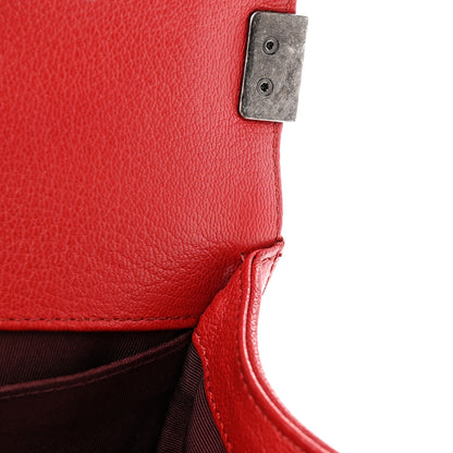 Chanel Goatskin Quilted Patent Medium Duo Boy Flap Red 12 of 14