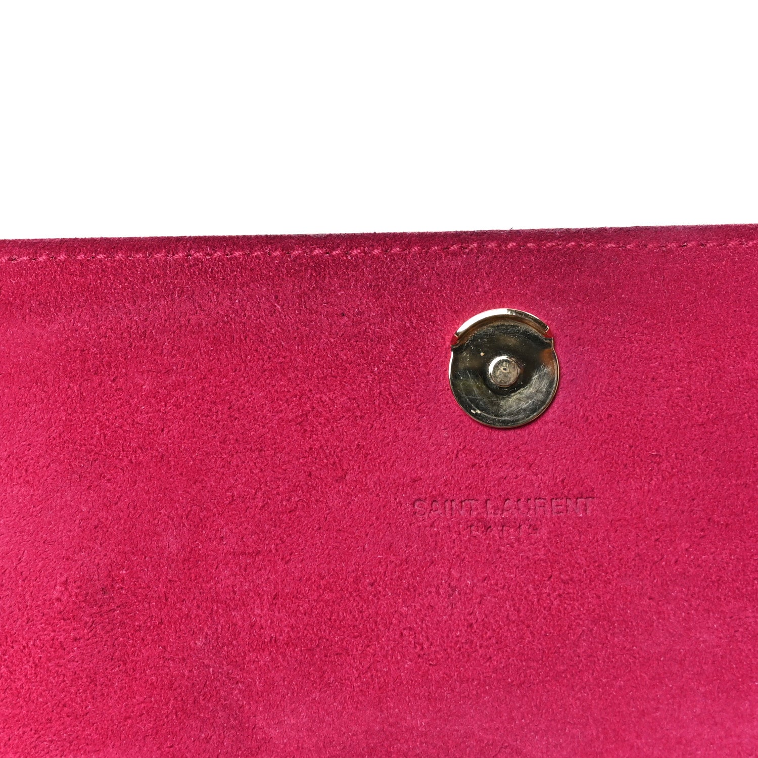 Saint Laurent Grain De Poudre Small Monogram Kate Satchel Lipstick Fuchsia 11 of 11
