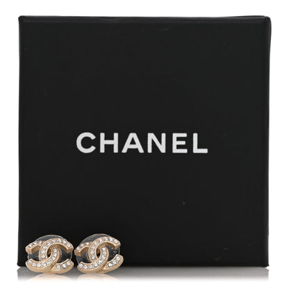 Chanel Crystal CC Earrings Gold 5 of 5