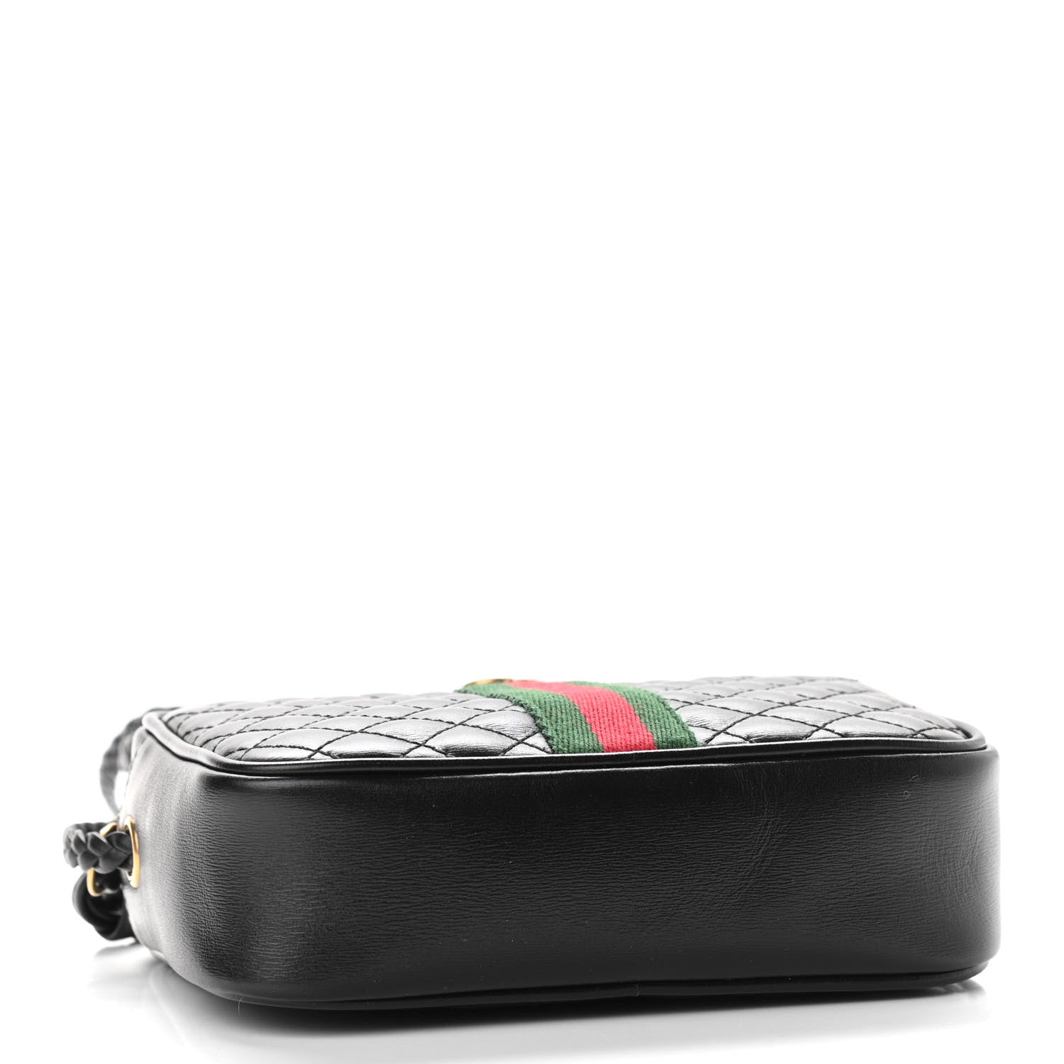 Gucci Calfskin Trapuntata Web Mini GG Shoulder Bag Black 4 of 11
