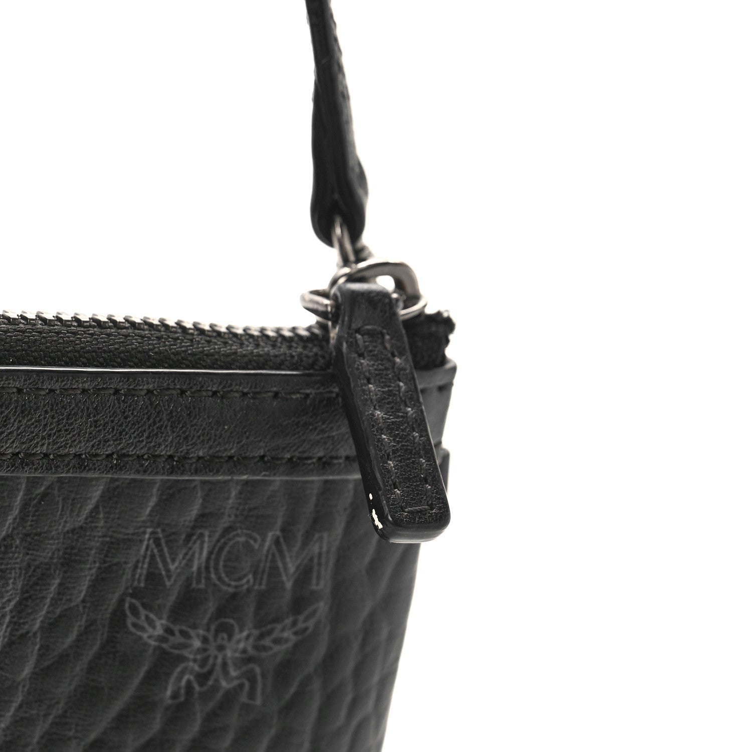 MCM Visetos Liz Shopper Tote Pouch Black 10 of 10