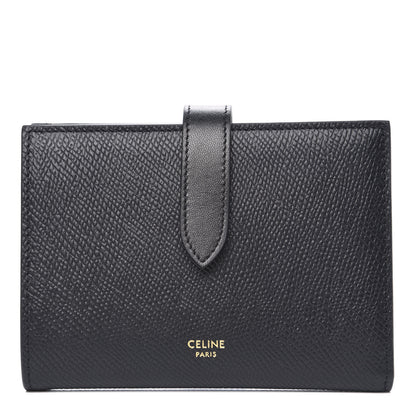 Celine Grained Calfskin Medium Multifunction Strap Wallet Black 1 of 7