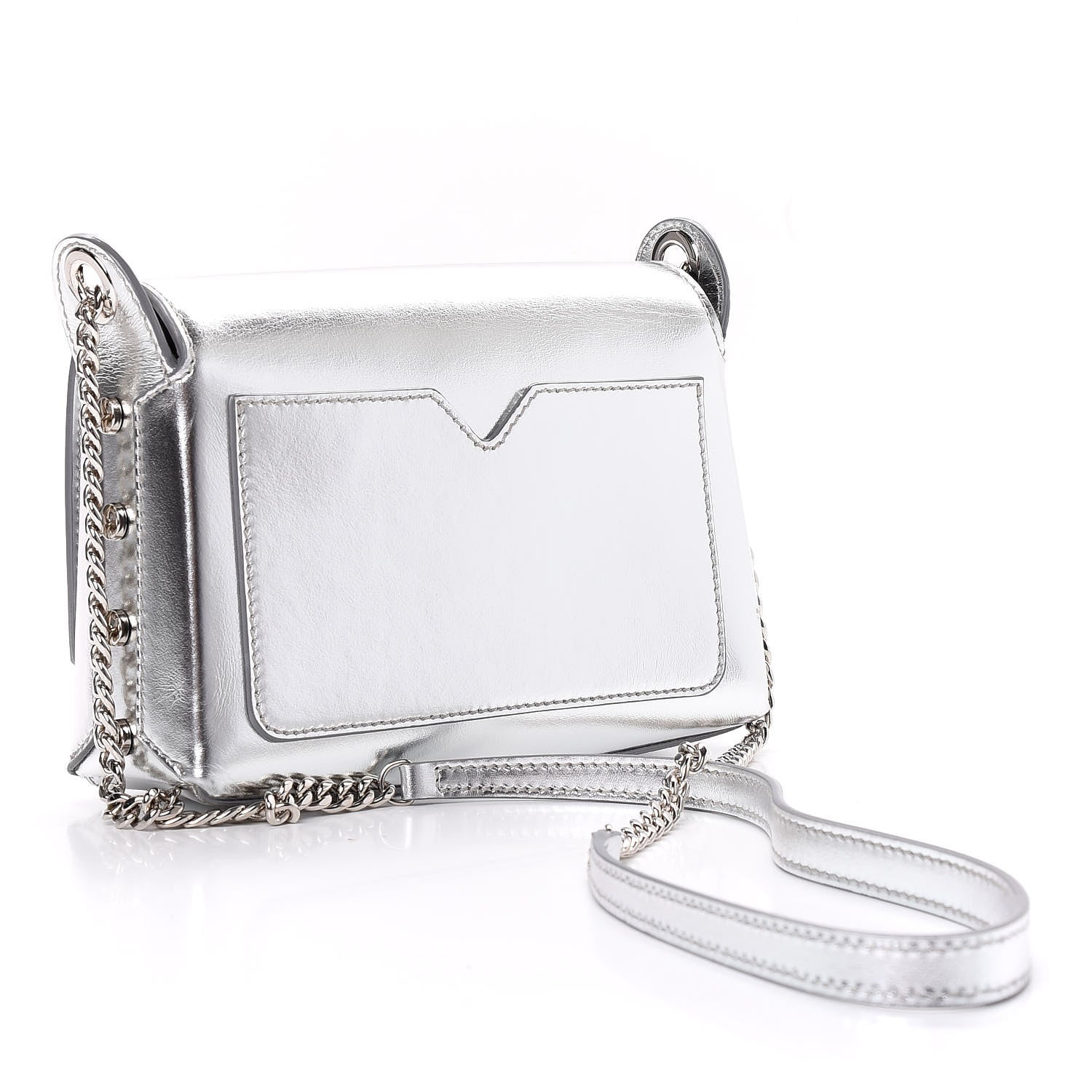 Jimmy Choo Metallic Calfskin Lockett Petite Shoulder Bag Silver 4 of 11