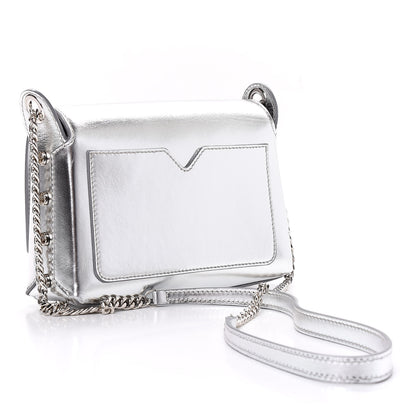 Jimmy Choo Metallic Calfskin Lockett Petite Shoulder Bag Silver 4 of 11