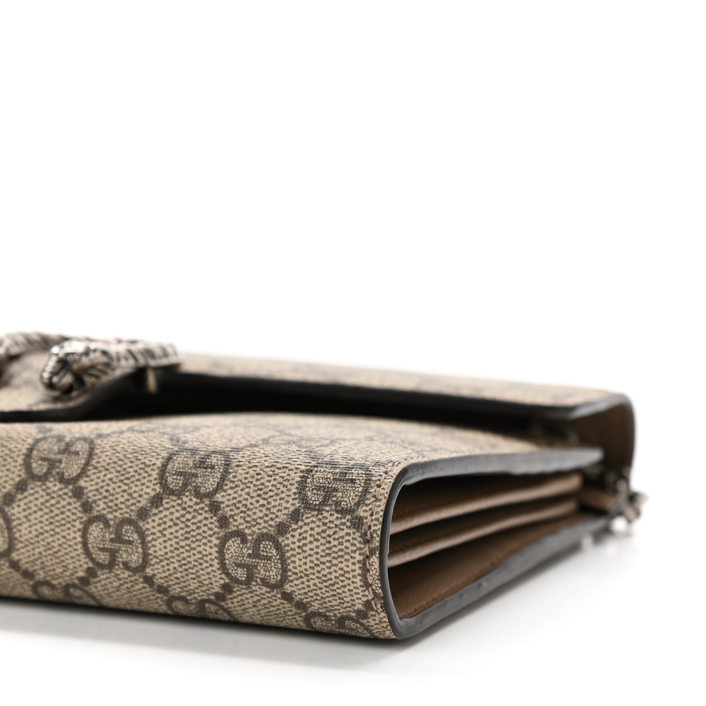 GG Supreme Monogram Mini Dionysus Chain Wallet Beige Black