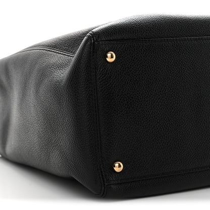 Chanel Calfskin Cerf Executive Shopper Tote Black 10 of 12
