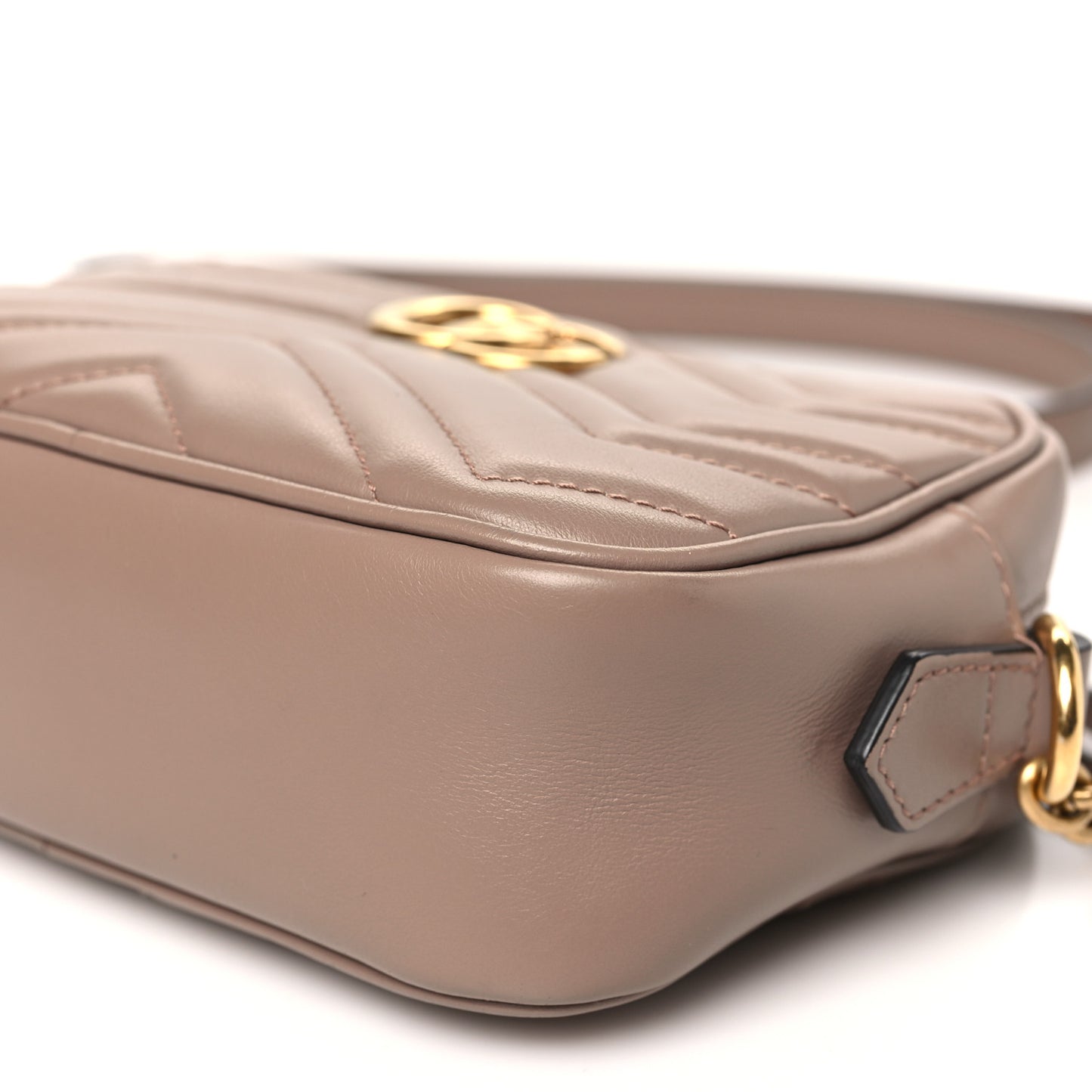 Calfskin Matelasse Mini GG Marmont Chain Shoulder Bag Porcelain Rose