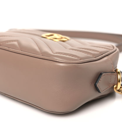Gucci Calfskin Matelasse Mini GG Marmont Chain Shoulder Bag Porcelain Rose 10 of 12