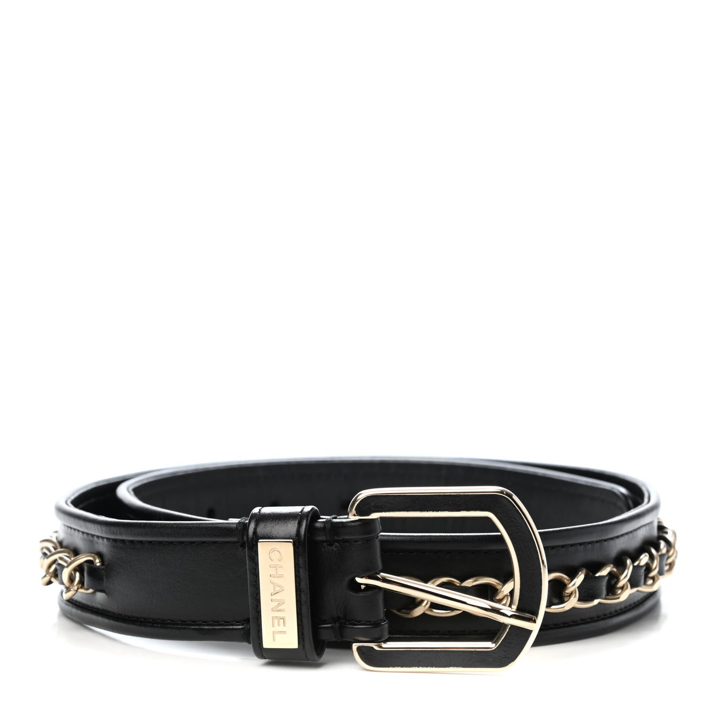 Lambskin Chain CC Belt 75 30 Black