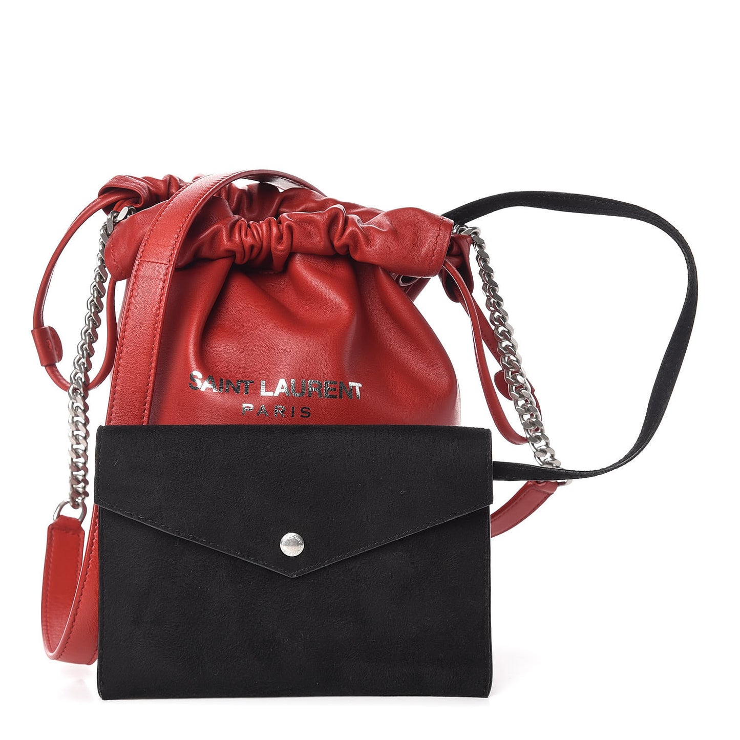 Lambskin Small Teddy Bucket Bag Red