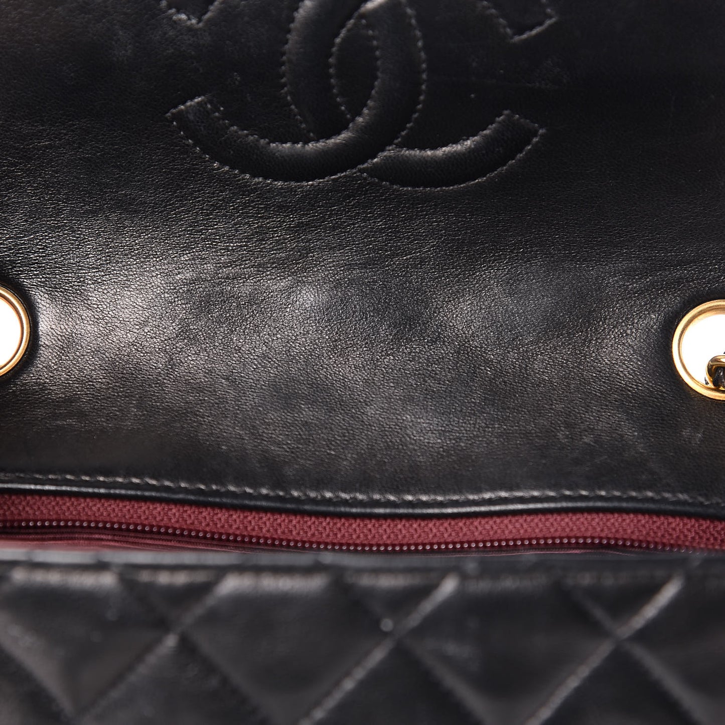 Lambskin Quilted Mini Square Flap Black