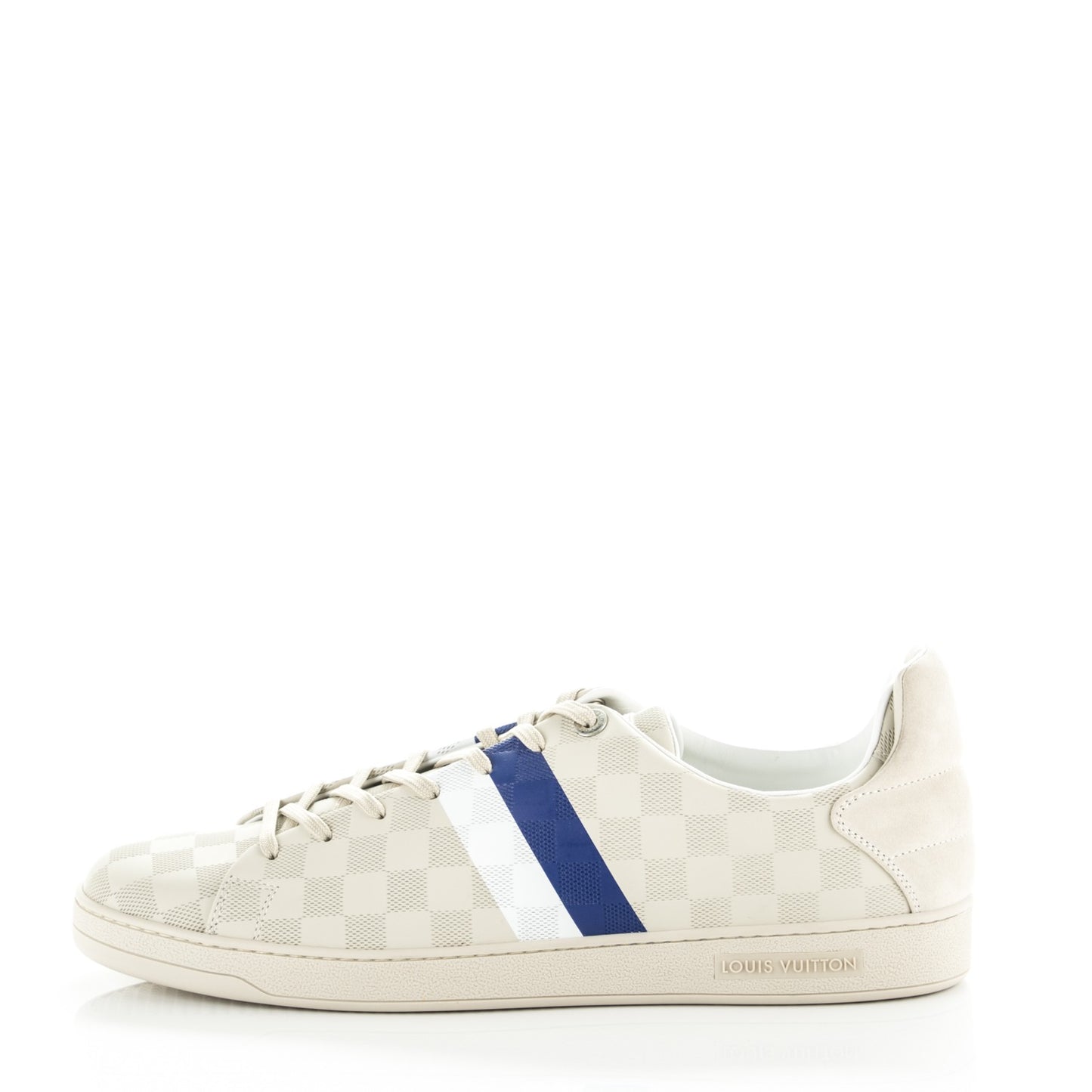 Calfskin Damier Embossed Frontrow Sneakers 11 Creme