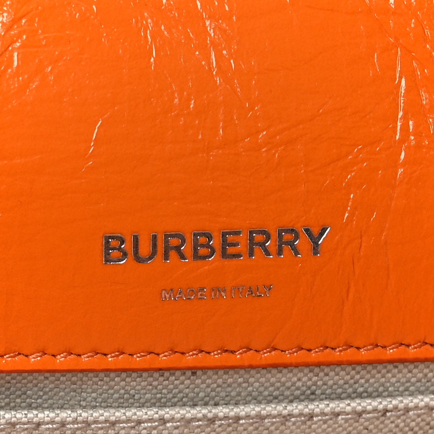 Burberry Patent Quilted Resin Chain Small Lola Bag Deep Orange 6 of 9