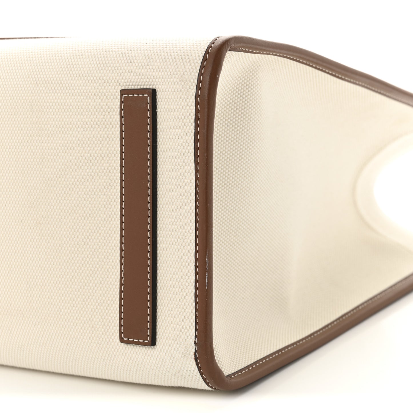 Canvas Smooth Calfskin Medium Two Tone Freya Tote Natural Tan