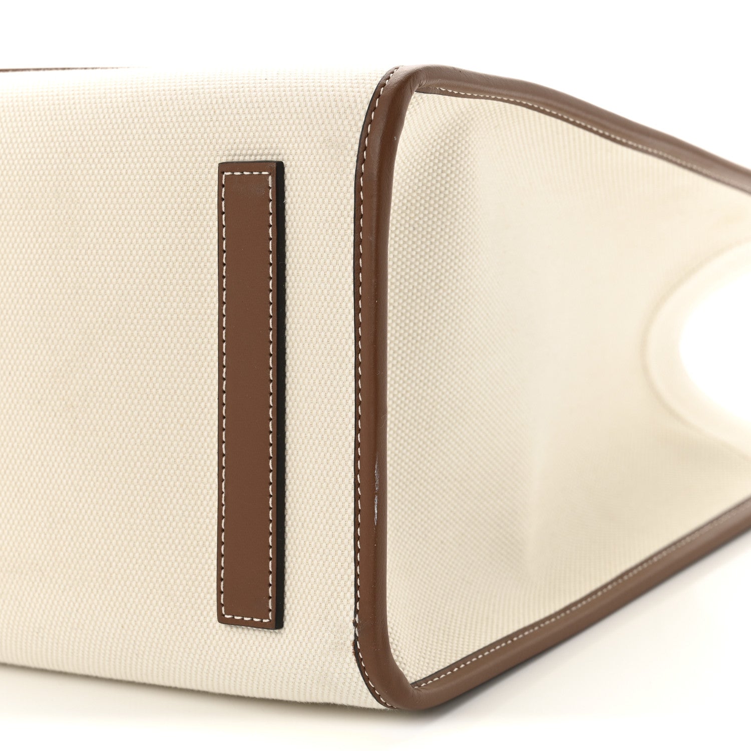 Burberry Canvas Smooth Calfskin Medium Two Tone Freya Tote Natural Tan 9 of 10