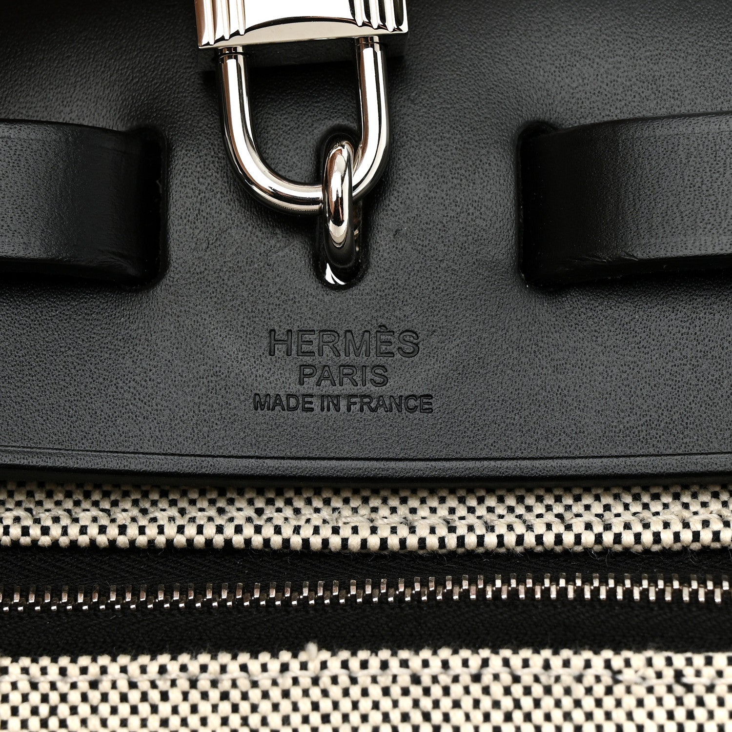 Hermes Toile H Berline Vache Hunter Herbag Zip PM 31 Black Ecru 7 of 11