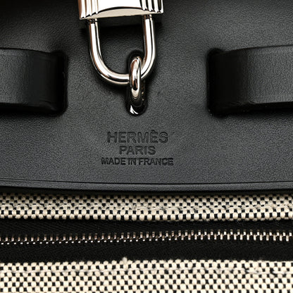 Hermes Toile H Berline Vache Hunter Herbag Zip PM 31 Black Ecru 7 of 11