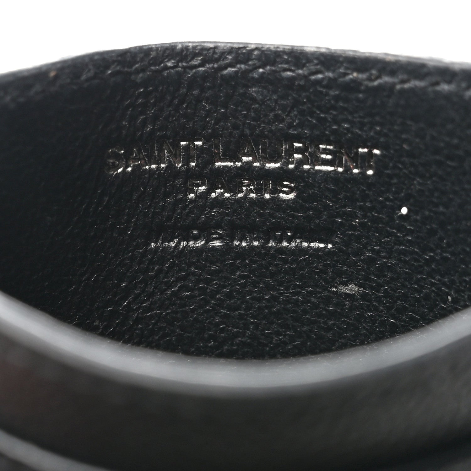 Saint Laurent Grain De Poudre Matelasse Chevron Monochrome Monogram Credit Card Case Black 6 of 8
