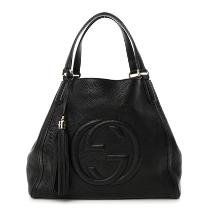 Gucci Pebbled Calfskin Medium Soho Shoulder Bag Black 1 of 13