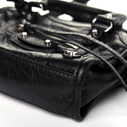 Balenciaga Agneau Classic Silver Hardware Nano City Black 10 of 14