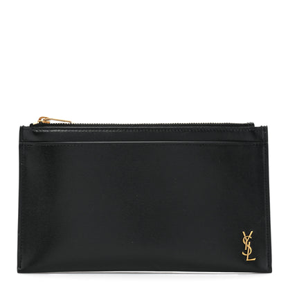 Saint Laurent Smooth Calfskin Monogram Bill Pouch Black 1 of 13