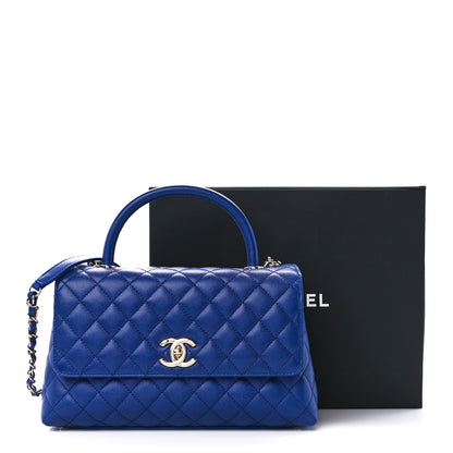 Chanel Caviar Quilted Small Coco Handle Flap Dark Blue 13 of 13