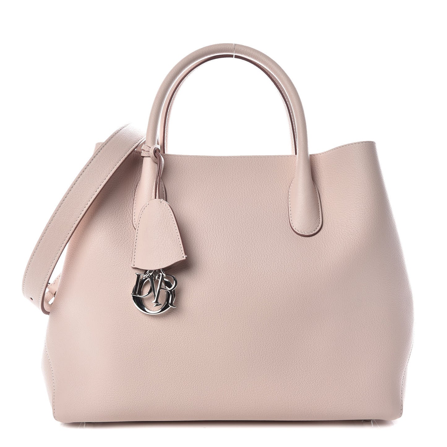 Supple Grained Calfskin Large Open Bar Tote Rose Poudre