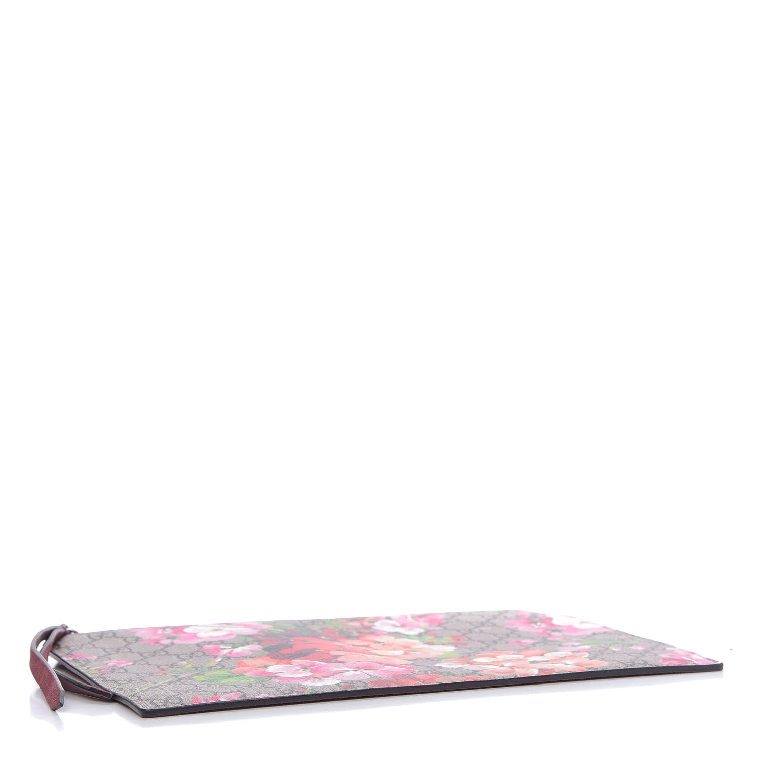 Gucci GG Supreme Monogram Blooms Suede Large Zip Pouch Beige Multicolor Dry Rose 4 of 8