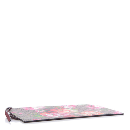 Gucci GG Supreme Monogram Blooms Suede Large Zip Pouch Beige Multicolor Dry Rose 4 of 8