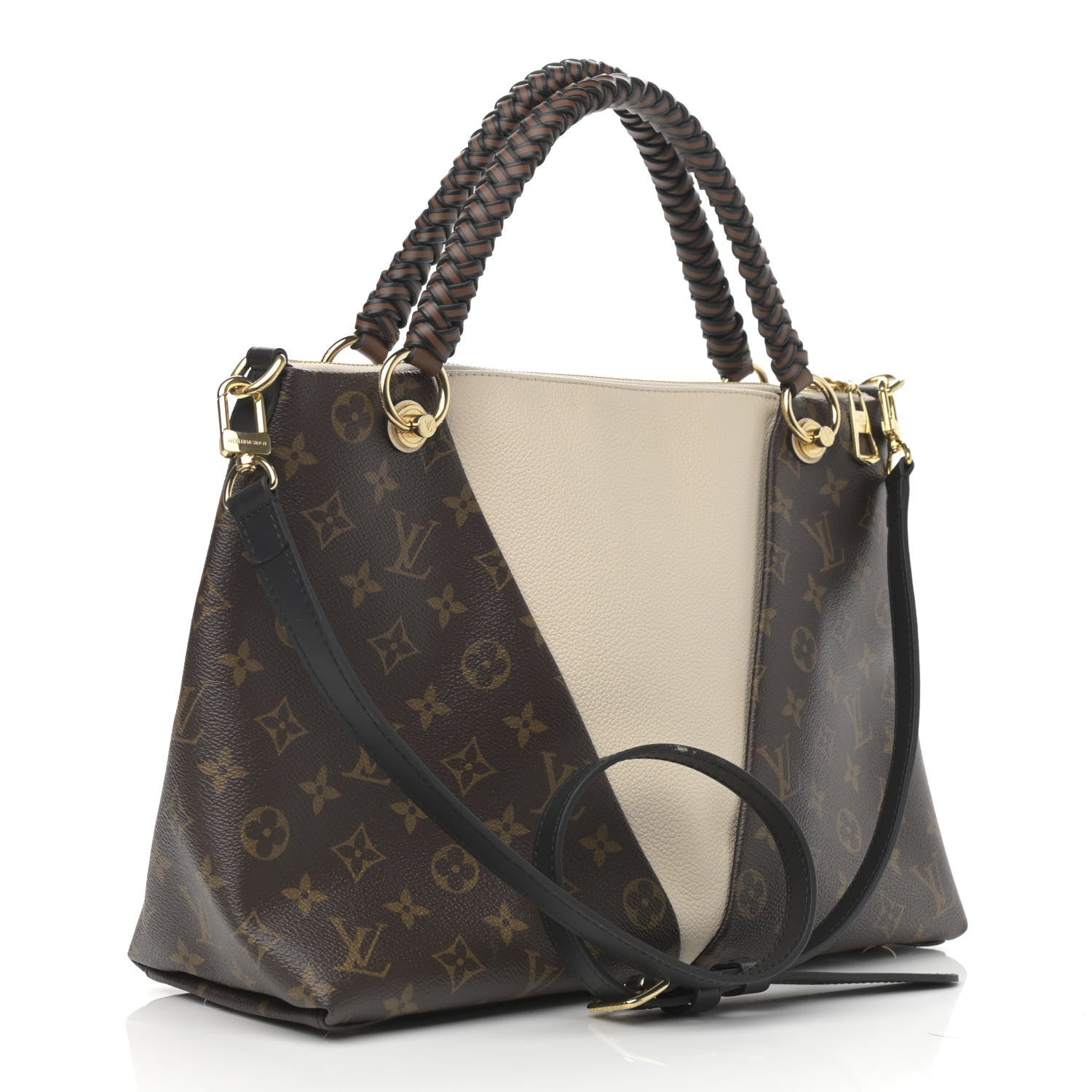 Louis Vuitton Monogram Braided V Tote MM Creme 3 of 12