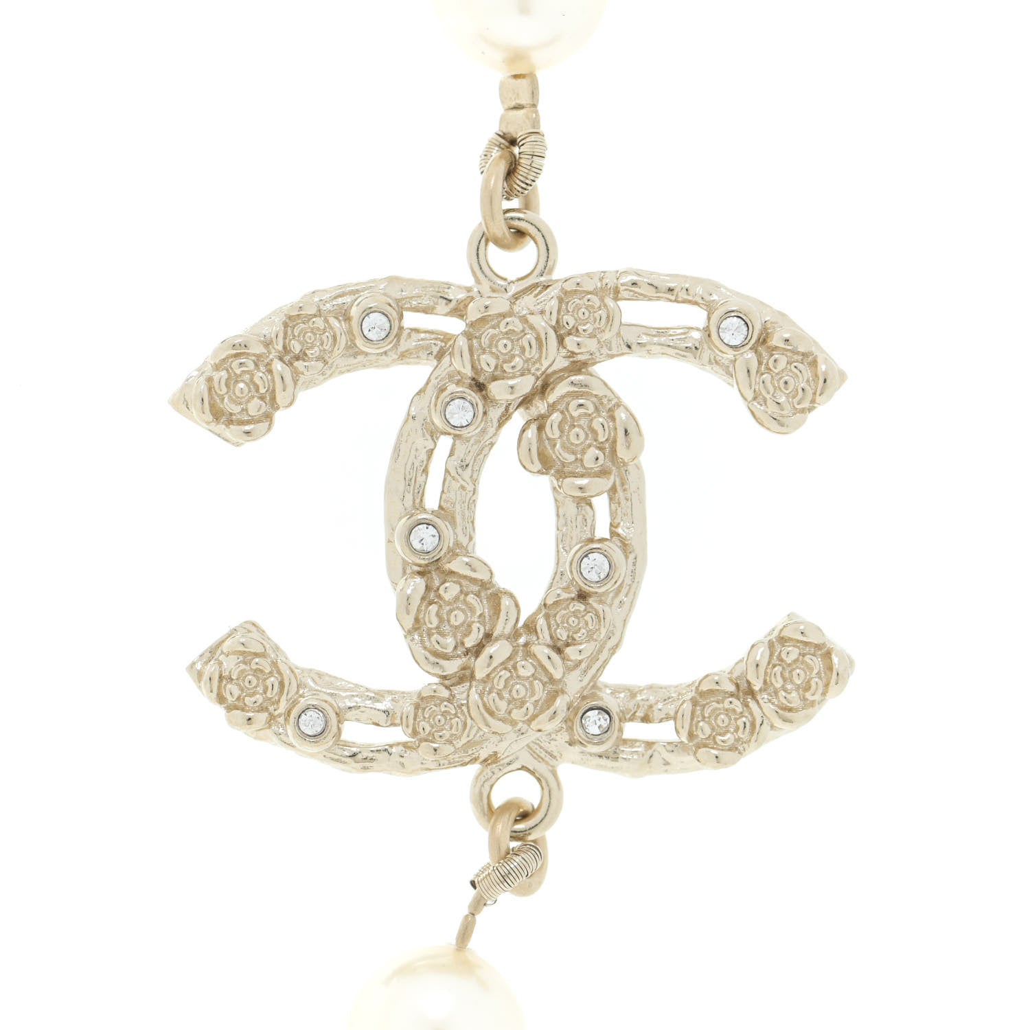 Chanel Pearl Crystal CC Short Necklace Gold 4 of 6