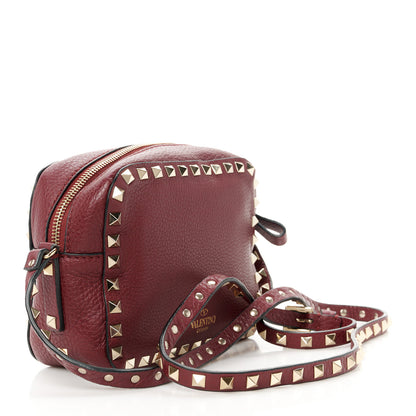 Valentino Garavani Calfskin Rockstud Camera Crossbody Bag Burgundy 3 of 11
