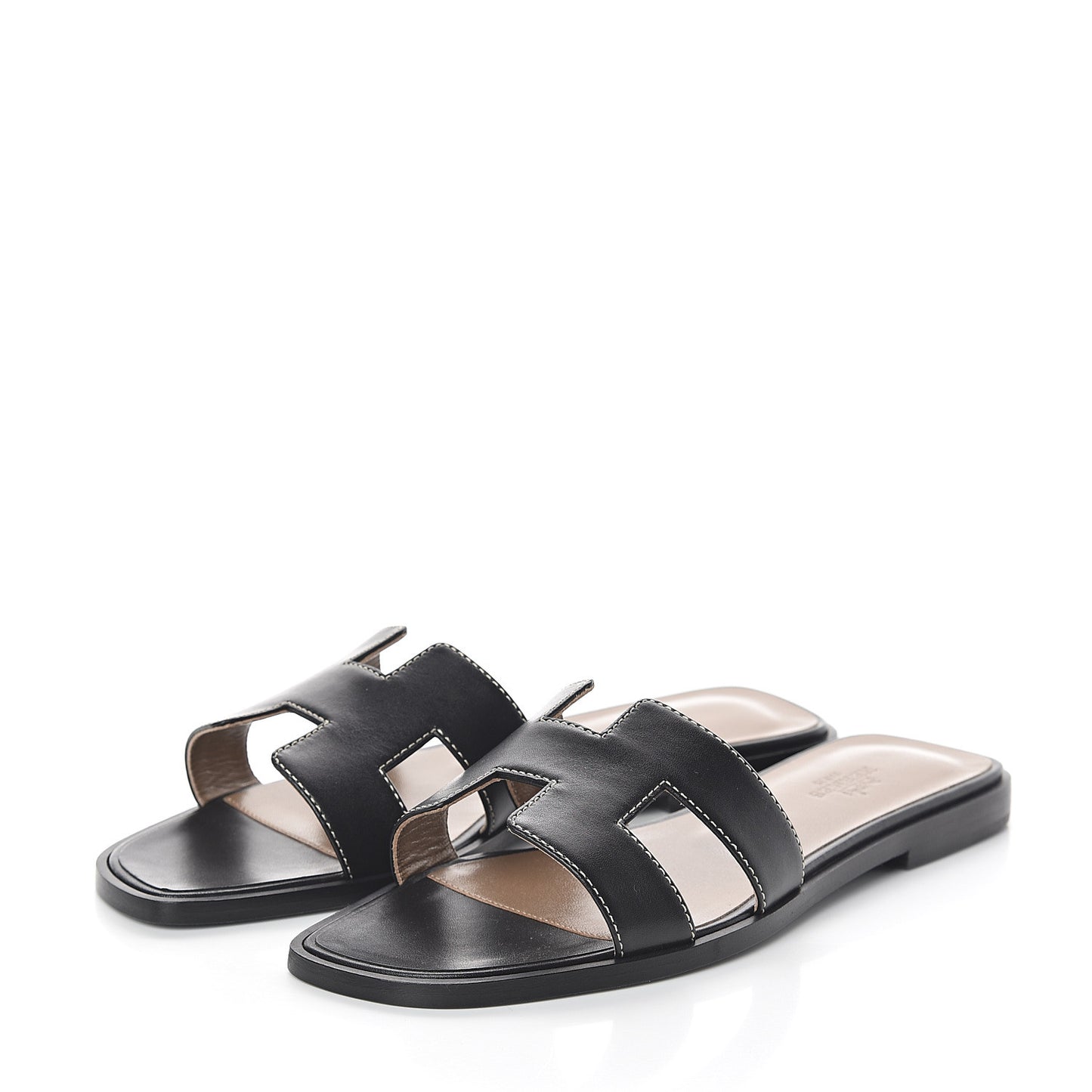 Box Calfskin Oran Sandals 37.5 Black