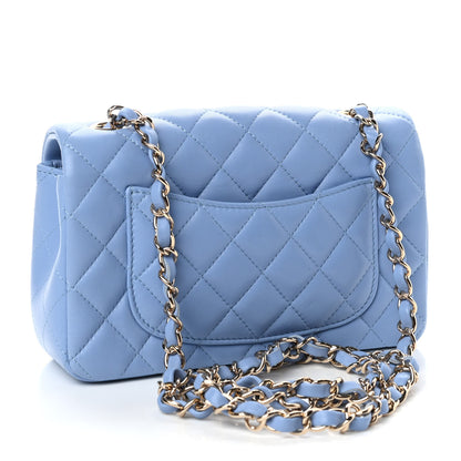 Chanel Lambskin Quilted Mini Rectangular Flap Light Blue 3 of 10