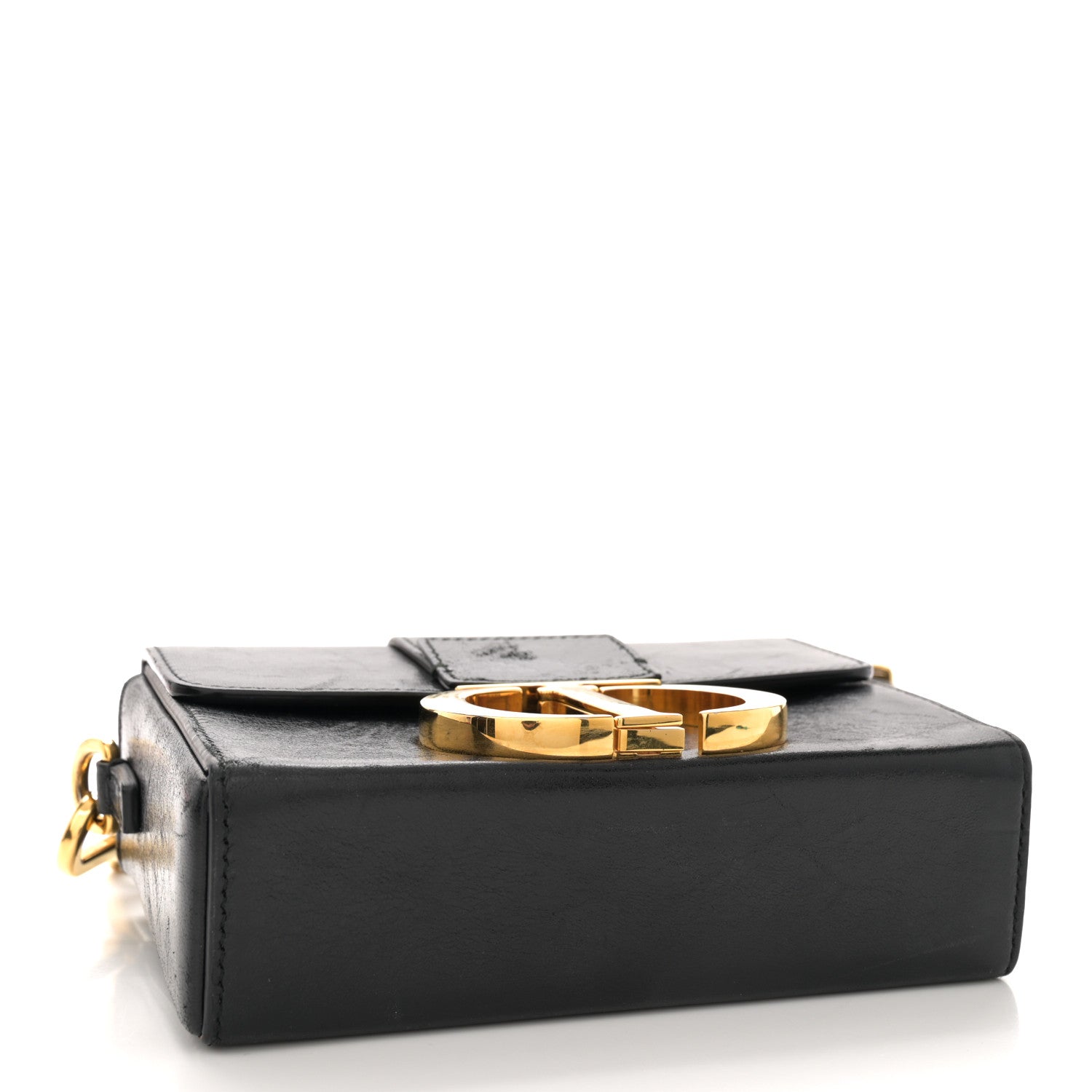 Christian Dior Crackled Lambskin 30 Montaigne Box Bag Black 4 of 14