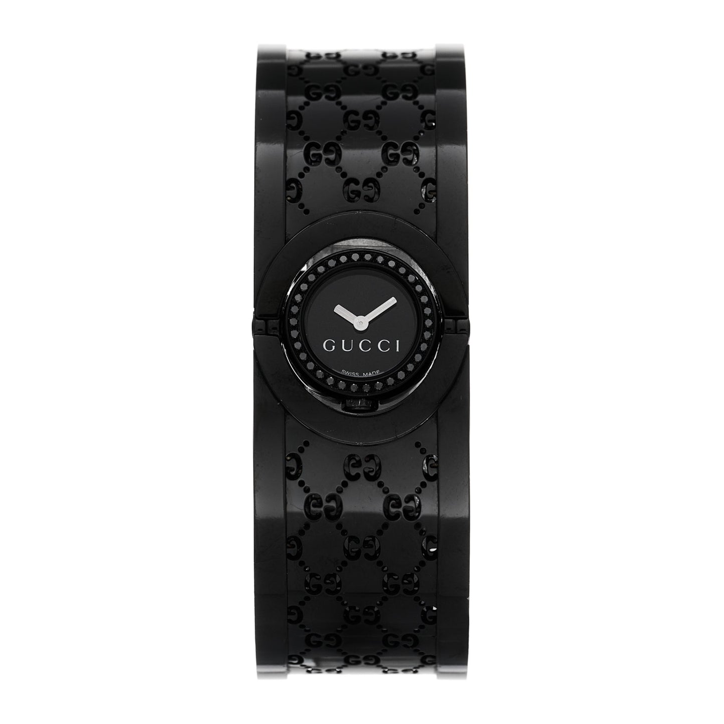 PVD Stainless Steel Black Diamond 23mm Twirl Quartz Watch Black